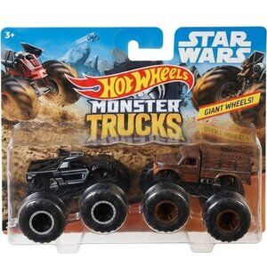 Hot Wheels Monster Trucks Darth Vader VS Chewbacca Demolition Doubles Rare #ML